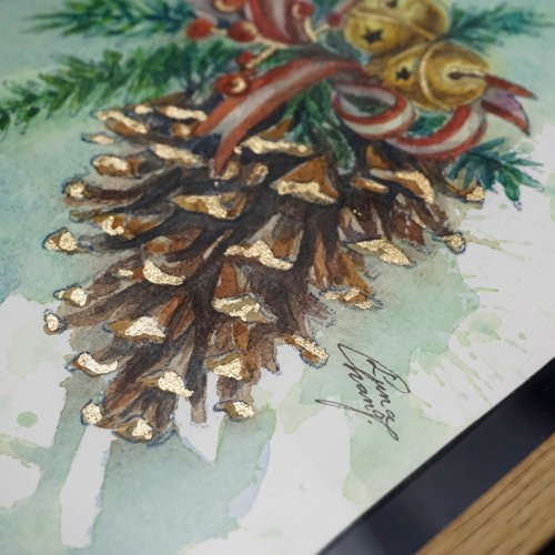 抽象的な油彩画 松ぼっくり 油彩 色遊び抽象 黄色 森田和昌 | nuancebeans