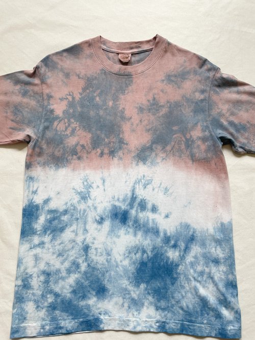 Coloring TEE organic cotton 藍染 泥染 染色 Indigo Mud dyed shibori