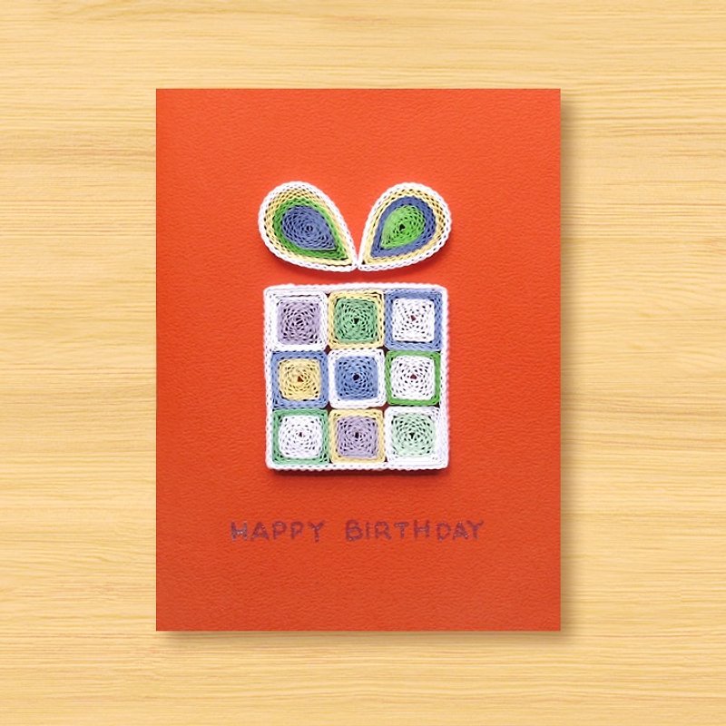 Handmade Roll Paper Card _ Sugar Cube Gift Box _C ... Birthday Card, Thank You Card, Congratulation Card - การ์ด/โปสการ์ด - กระดาษ สีแดง