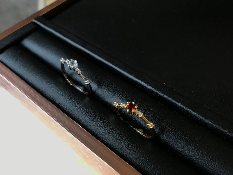 天然寶石戒指(小) - 戒指 - 純銀 多色