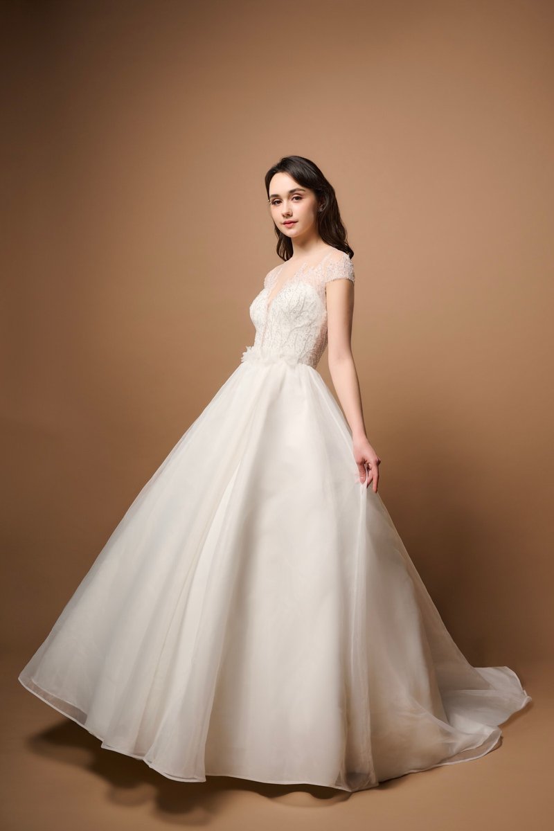 Asteria romantic floral and soft wedding dress - Evening Dresses & Gowns - Other Materials White