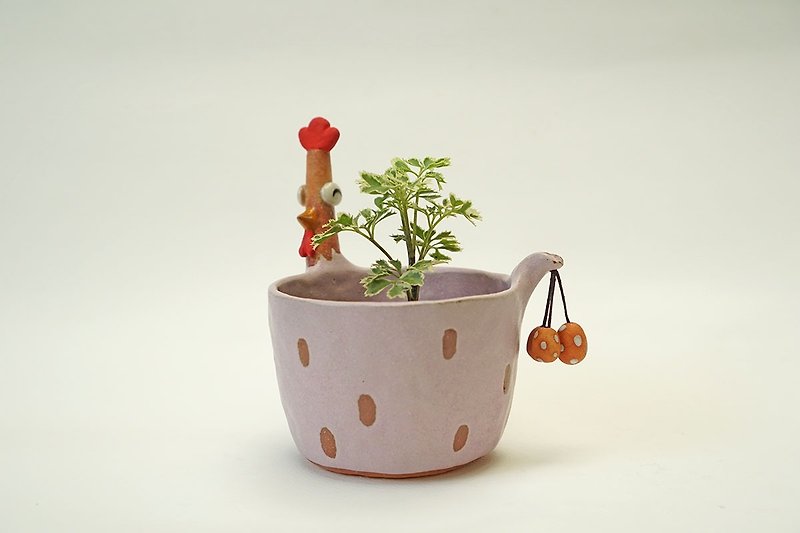 Chicken ceramic plant pot , cactus ,bonsai , handmade ceramic - Pottery & Ceramics - Pottery Purple
