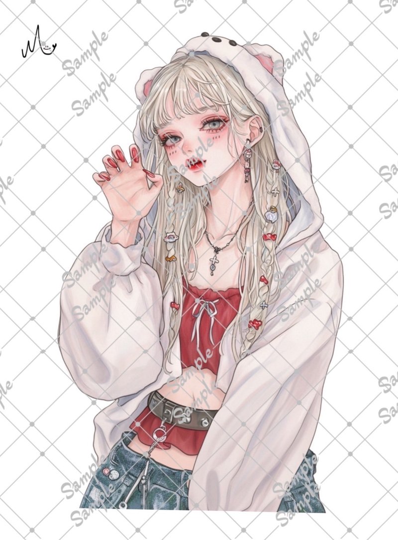 オリジナル人物ステッカー8月新作 - 貼紙 - 紙 