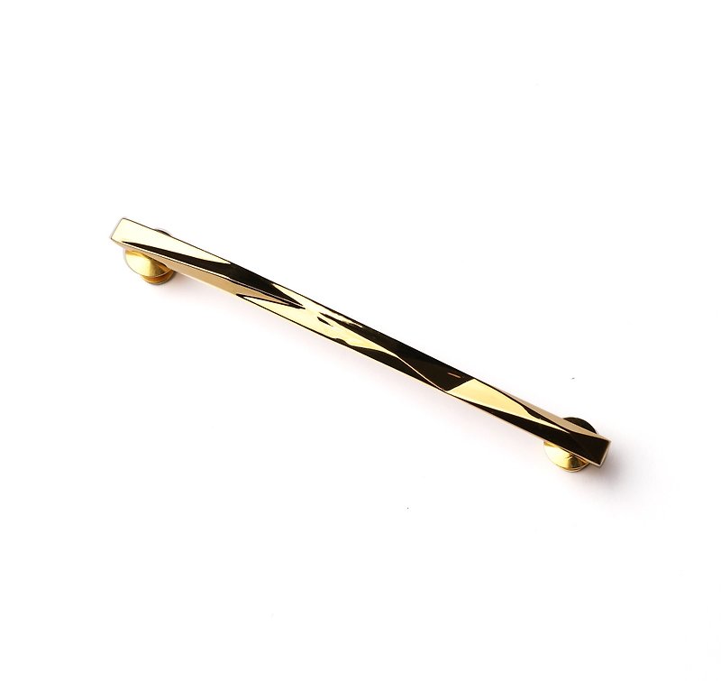 Baton golden rectangular polygon brooch - เข็มกลัด - โลหะ สีทอง