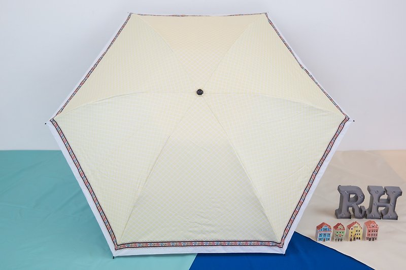 レインボーハウスジャパニーズグリッドウルトラライトアンブレライエロー - 傘・雨具 - 防水素材 多色