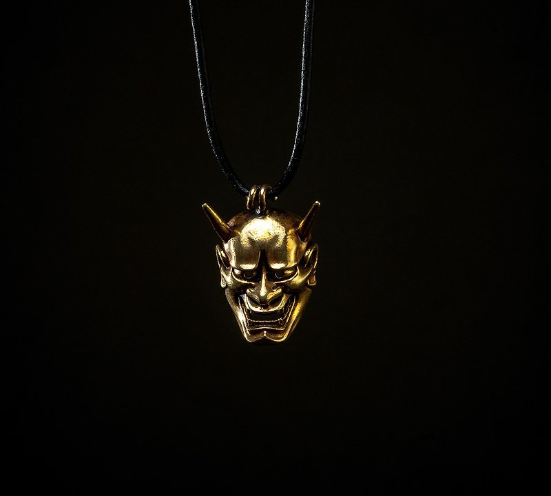 Hannya brass pendant Japanese Traditional Noh mask handmade theater Kabuki - Other - Other Metals 