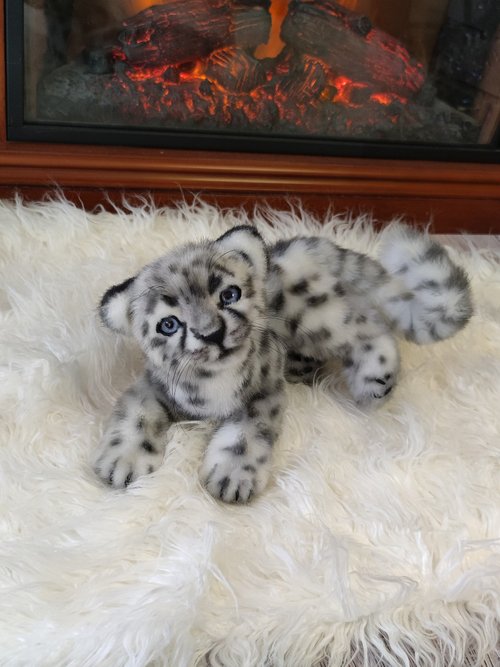 realistic snow leopard stuffed animal