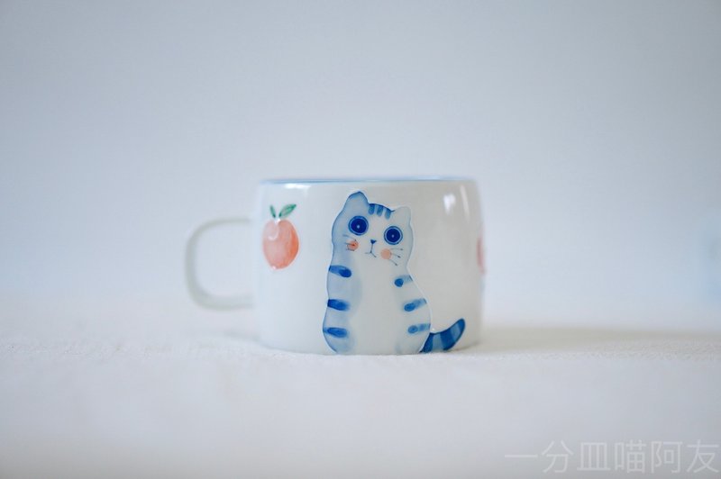 一分皿胖桃子貓馬克杯水杯 - 其他杯子 - 瓷 