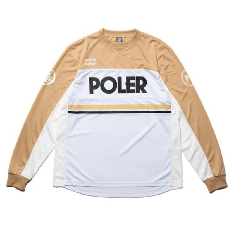 日本限定 POLER TECH MOTO JERSEY 科技越野摩托車衣 / 米色 - 男 T 恤 - 聚酯纖維 卡其色
