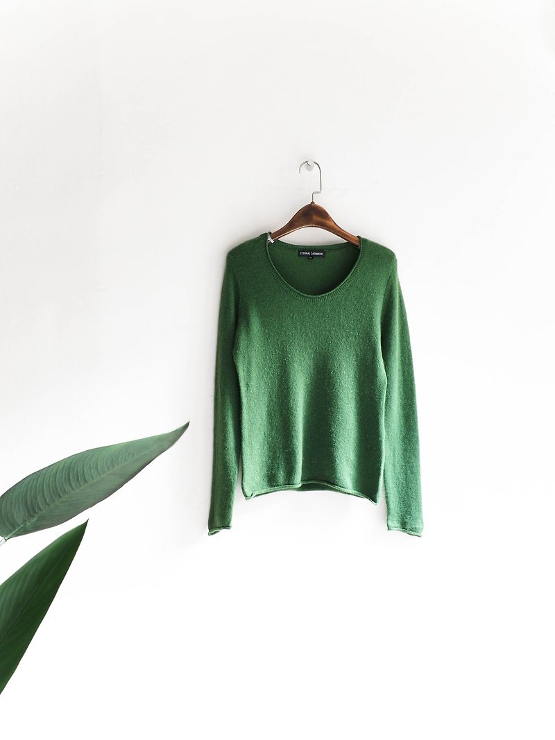 Rivers and mountains - Tokyo Sentimental grass green soft cotton afternoon Cashmere vintage oversized cashmere coat vintage cashmere - Women's Sweaters - Wool Green