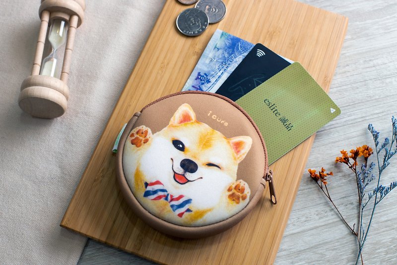 Coin Purse/Wallet-Yuanqi Shiba Inu H13/Waterproof/Can hold cards - Coin Purses - Waterproof Material Brown