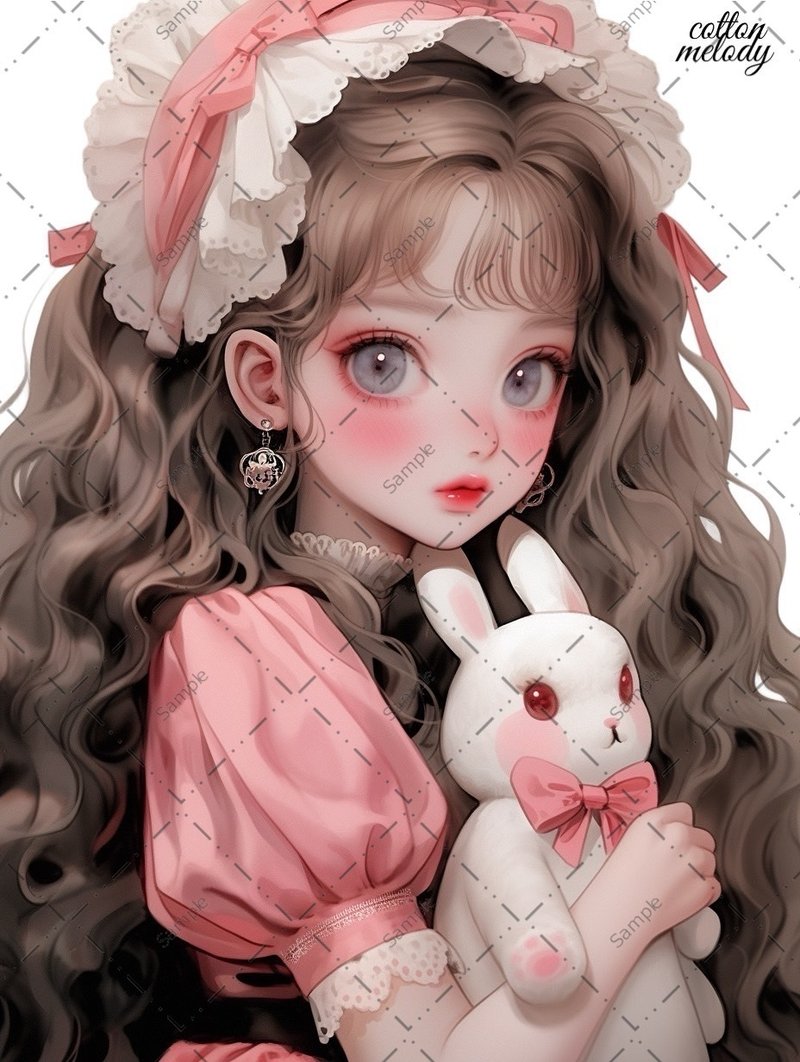 original sticker no.444A 人物ステッカー オリジナルステッカー 人物ステッカー 女の子ステッカー オリジナル人物ステッカー - 貼紙 - 紙 