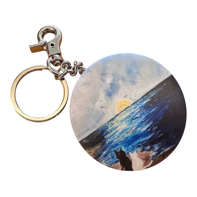 療癒隨身鏡鑰匙圈  療癒小物 文創小物 隨身鏡吊飾 禮物推薦 - 吊飾/掛飾 - 其他金屬 