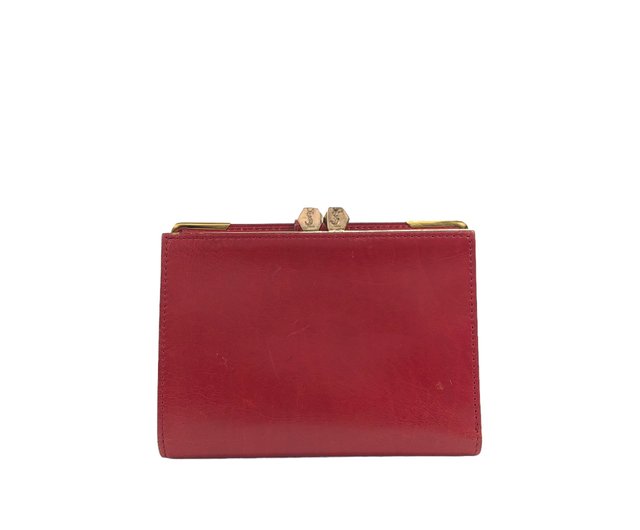 YSL イヴ・サンローラン 二つ折りがま口財布 極 美品 YVES SAINT