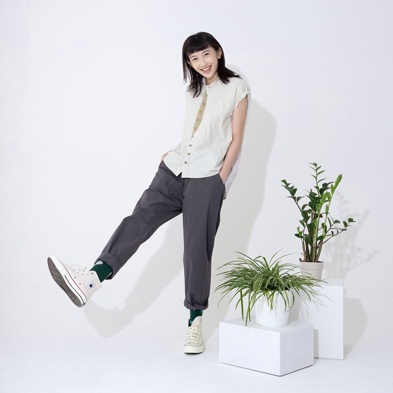 Changyou multi-pocket tapered track pants - Unisex Pants - Cotton & Hemp Gray