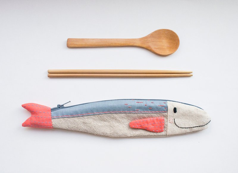 Travelling Tuna cutlery pouch - Nordic - ตะเกียบ - ผ้าฝ้าย/ผ้าลินิน หลากหลายสี