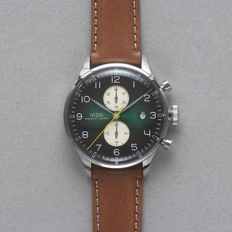 墨綠色 CH-41 Uranus 計時功能手錶 | BUTTERO皮帶或鋼帶 - 男裝錶/中性錶 - 不鏽鋼 綠色