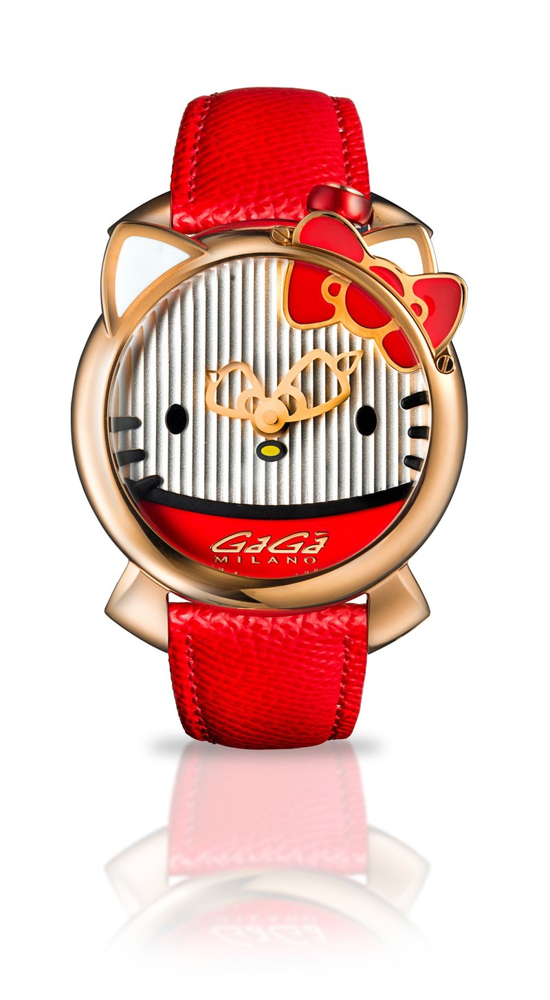 Gaga Milano Italian Brand Women's Watch Collaboration with Hello Kitty - Red - Women's Watches - Stainless Steel Silver