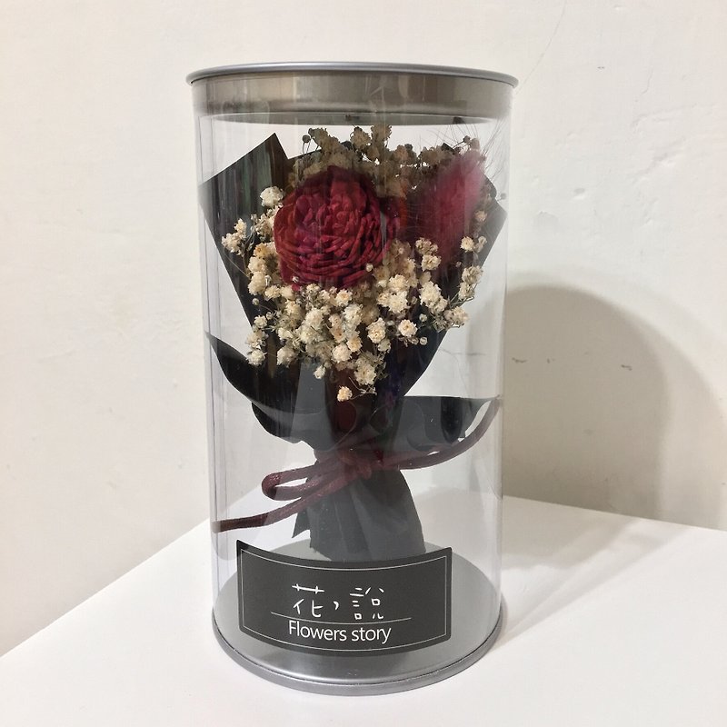 ボトルの花赤いサンローズ*ブラック-ボックス付き - 観葉植物 - 寄せ植え・花 レッド