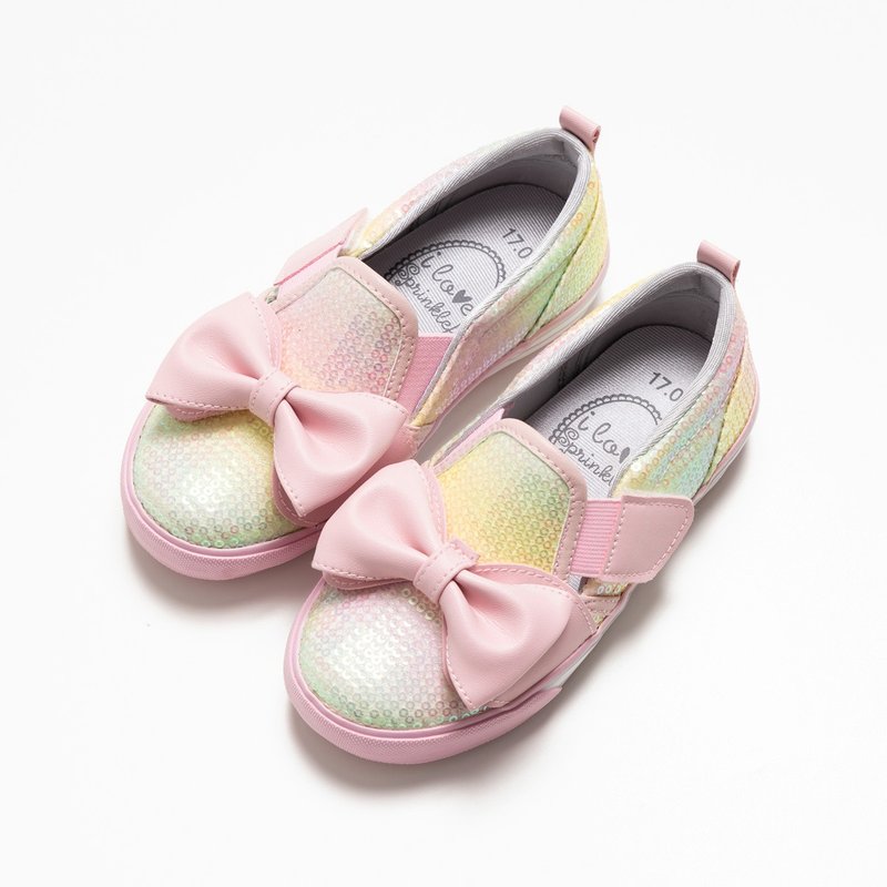 Carly Pink Gradient Large Sequin Loafers - รองเท้าเด็ก - วัสดุอื่นๆ 