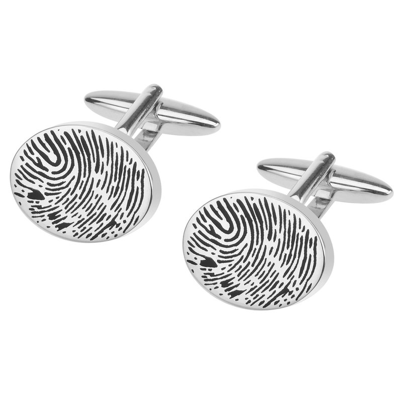 Fingerprint Cufflinks - Cuff Links - Other Metals Black