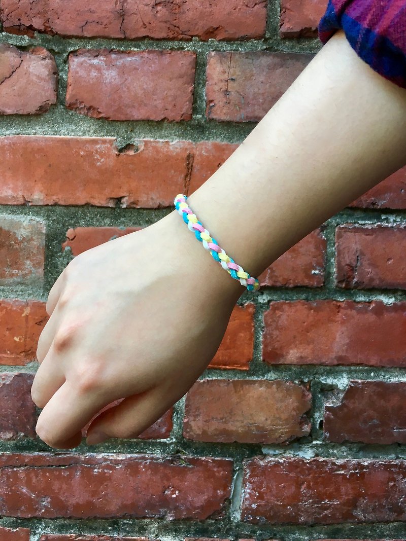 Other Materials Bracelets Multicolor - /openfish/ Macaron three-dimensional round strand braided Korean cashmere bracelet*