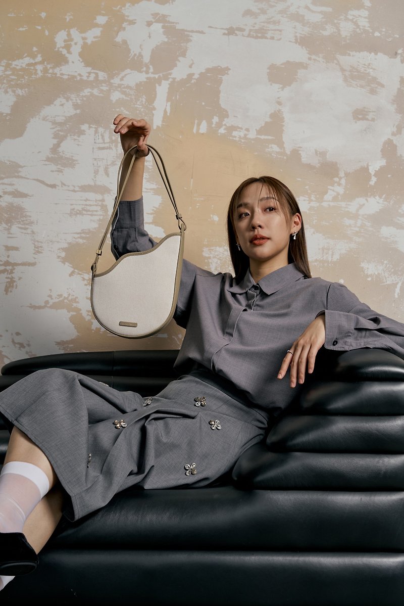 Femance - Calla Canvas Grey - Messenger Bags & Sling Bags - Eco-Friendly Materials Khaki