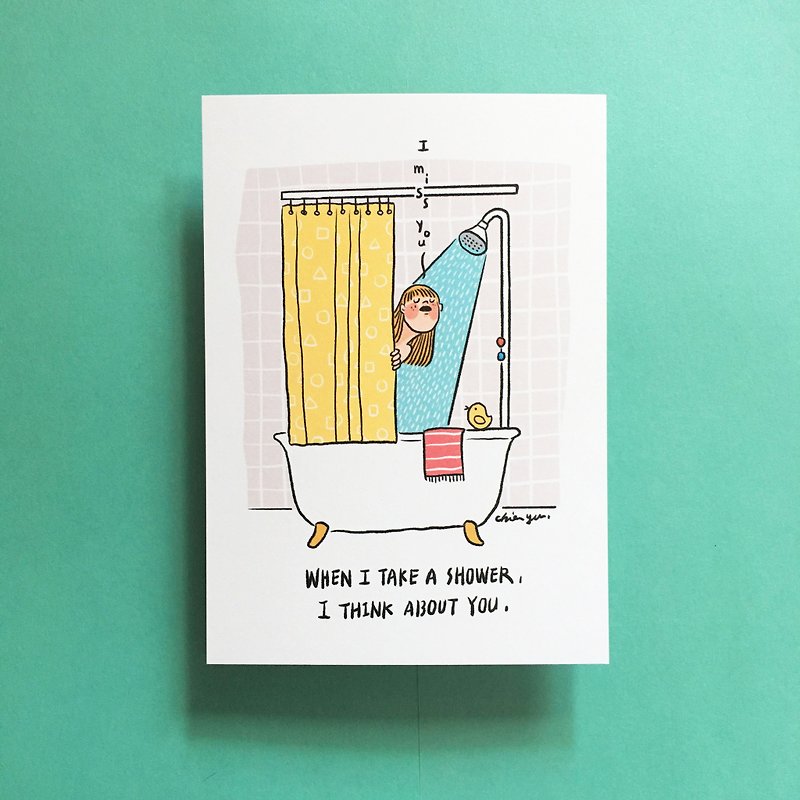 (18) I think of you in the bath / postcard - Cards & Postcards - Paper Multicolor