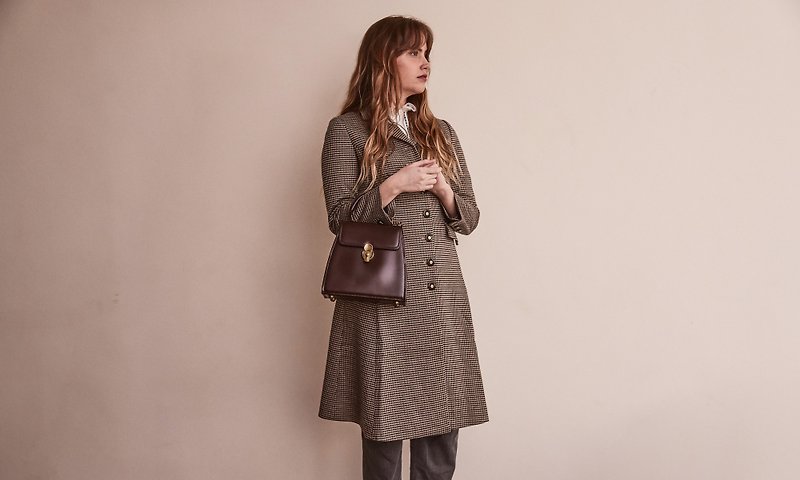 MARY British vintage cowhide handbag/shoulder bag brown - Messenger Bags & Sling Bags - Genuine Leather Brown