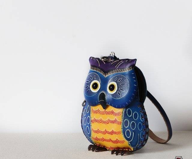かと 新品未使用 美品 コーチ フクロウ OWL レザー コインケース コインケース メンズ レディース 本革 フクロウ カービング