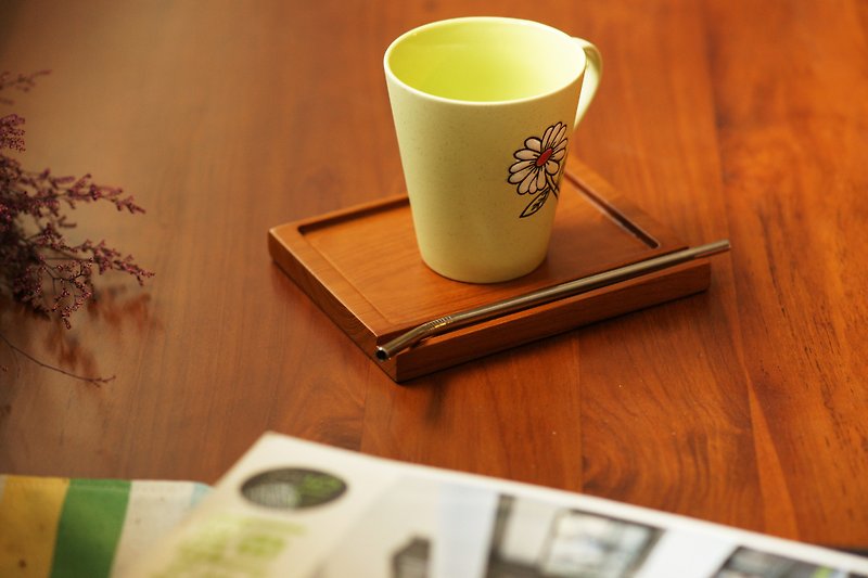 柚木便簽盒 可用作小物展示收納、淺盤設計 - 收納箱/收納用品 - 木頭 咖啡色