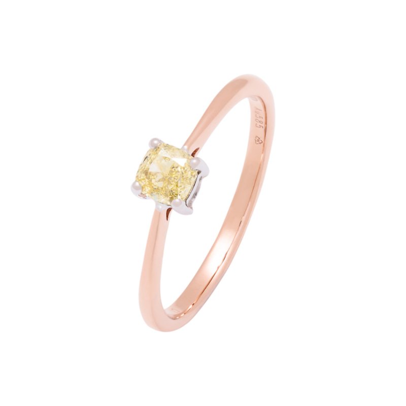 GIA Cushion Yellow Diamond Ring - General Rings - Diamond Yellow