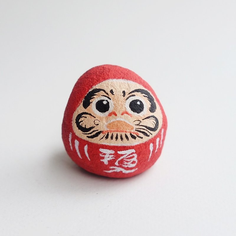 Daruma doll stone painting,original art. - 裝飾/擺設  - 防水材質 紅色
