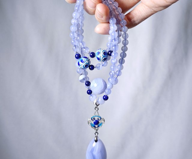 頂級藍紋瑪瑙帝王青金石108手串念珠6mm 單品禮物收藏獨家