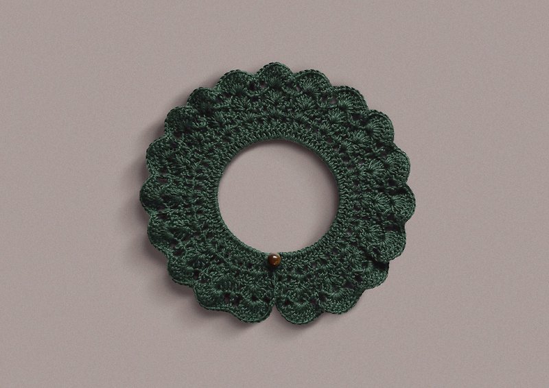 POPOPB collar accessories HAPPY – BOTTLE GREEN - Parent-Child Clothing - Wool 