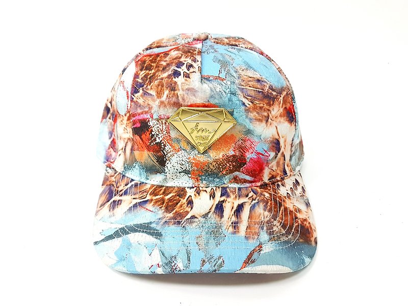 Golden Diamond Baseball Cap#Blue Sky Leopard Tide Hat Old Hat - Hats & Caps - Cotton & Hemp Blue