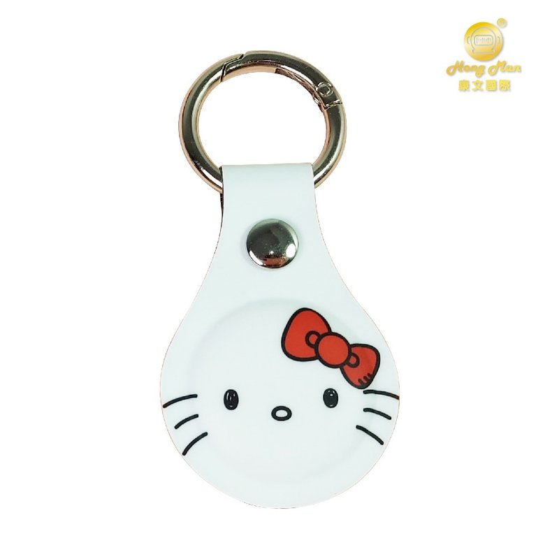 【Hong Man】Sanrio - AirTag Key Ring  - Hello Kitty - Classic American - Backpacks & Bags - Faux Leather White