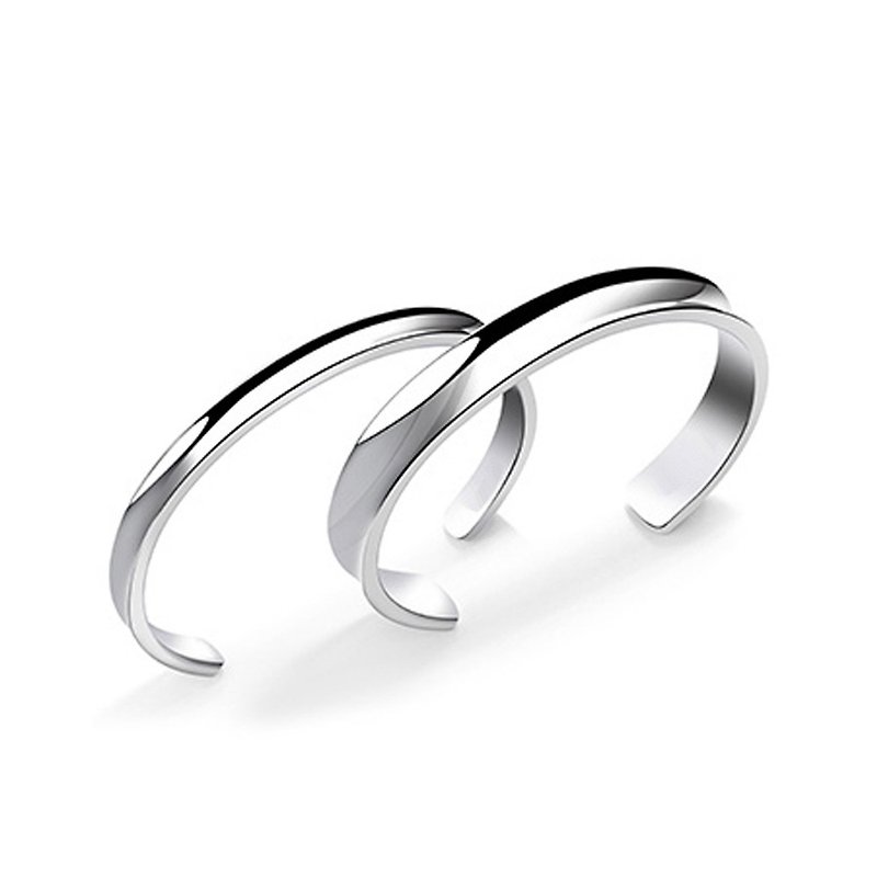 精鋼手鐲 | 簡約設計 | 男女均可 | 情人禮物 - 手鍊/手環 - 其他金屬 銀色