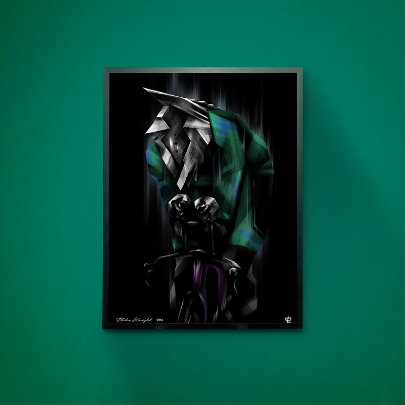 Bike Knight - Otto - Art Print / Wall Art / Limited Edition - Posters - Paper Green