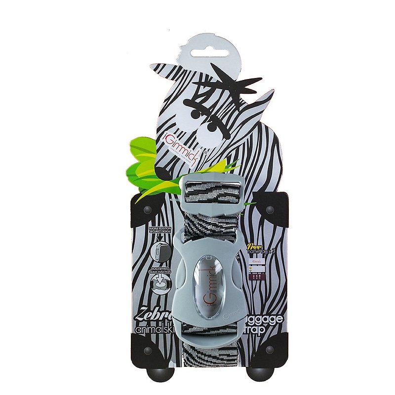iGimmick Luggage Strap-Zebra - กระเป๋าเดินทาง/ผ้าคลุม - เส้นใยสังเคราะห์ 