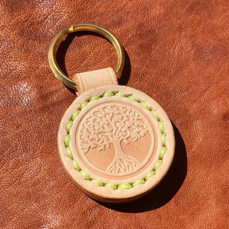 -Tree of life- レザーキーホルダー - 鑰匙圈/鑰匙包 - 真皮 咖啡色