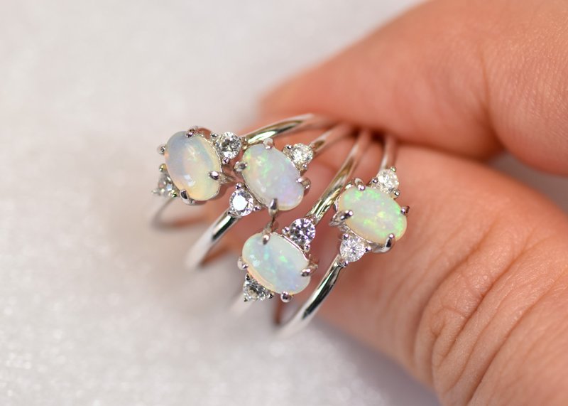 Classic Opal Ring - Sterling Silver - Stone- Opal - General Rings - Gemstone 