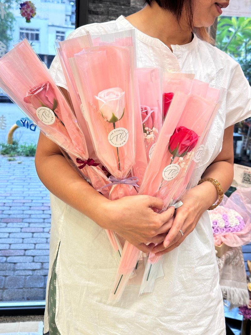 Soap flowers and preserved flowers small bouquet single flower - ตกแต่งต้นไม้ - พืช/ดอกไม้ 