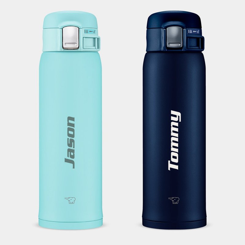 [Customized gift] Stainless Steel thermos bottle with English name Zojirushi PU078 - Vacuum Flasks - Stainless Steel Blue