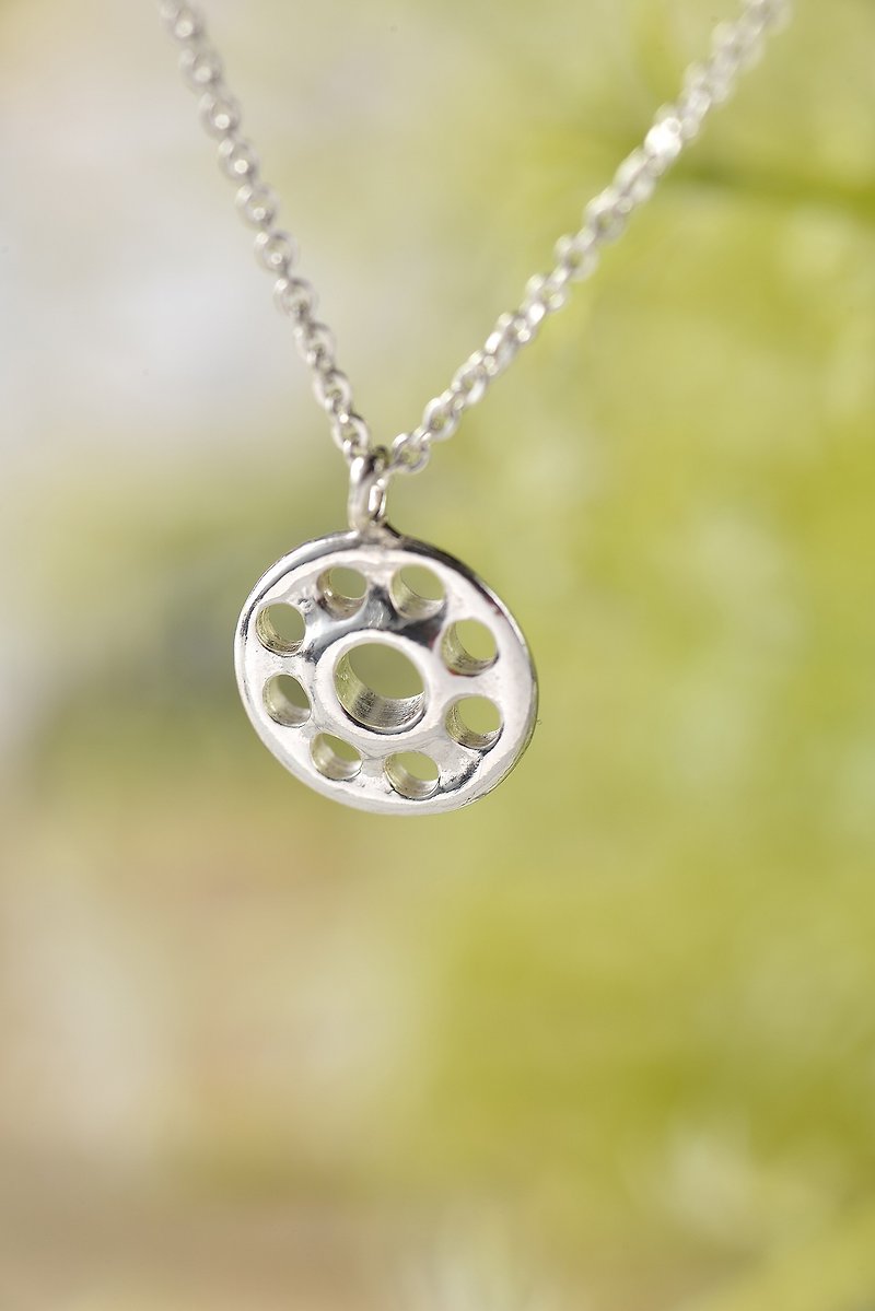 Flower Language Series/Button/925 Sterling Silver/Necklace - Necklaces - Sterling Silver Silver