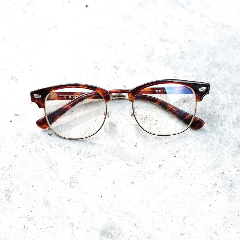 [Head of the firm] Japanese eyebrow tortoiseshell frame glasses - Glasses & Frames - Other Materials Brown