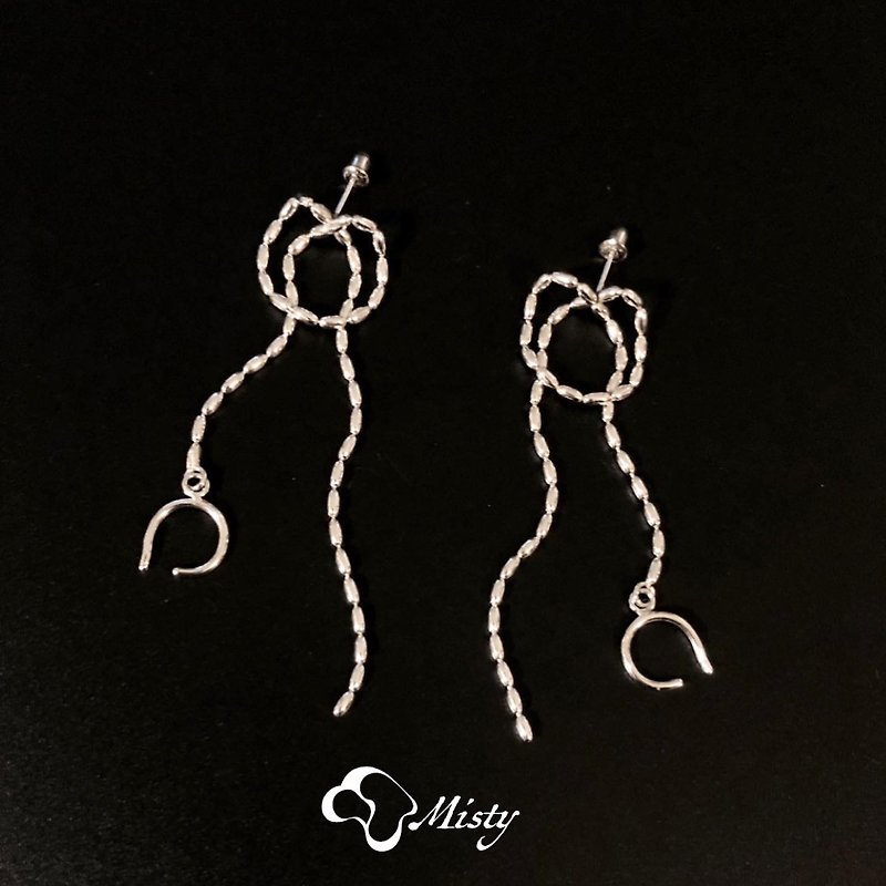 Single Single Strain Willow Earrings Weeping Willow Earrings - ต่างหู - เงิน สีเงิน