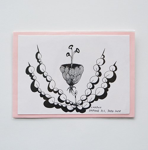 Daphne H.C. Shen 倫敦想像 花草 插畫 花朵 手繪卡片
