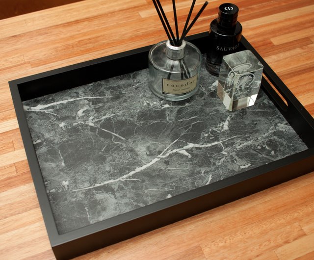 ブラックマーブルトレイ ] トレイ | 木製トレイ | 収納トレイ
