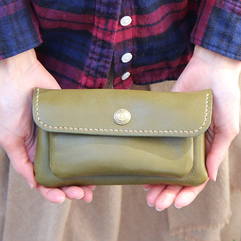 mare-wallet Green Tochigi Leather Purse - กระเป๋าสตางค์ - หนังแท้ สีเขียว